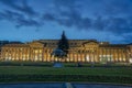 Lots of people around the popular and lively colonnade or arcade of Konigsbau at Christmas at night time. Stuttgart, Germany Royalty Free Stock Photo