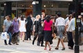 Lots of people walking in Oxford street, the main destination of Londoners for shopping. Modern life concept. London Royalty Free Stock Photo