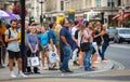 Lots of people walking in Oxford street, the main destination of Londoners for shopping. Modern life concept. London Royalty Free Stock Photo