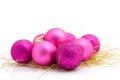 Lots of pink christmas balls Royalty Free Stock Photo