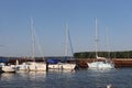 Yachts boats and ships at Minsk Sea pier