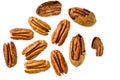 Lots of raw pecan nuts,top view
