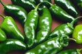 Lots of ripened bright green jalapeno peppers for spicy Mexican dishes Royalty Free Stock Photo