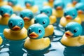 Lots of rubber duckies on the surface of the water Royalty Free Stock Photo
