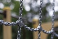 Lots of shiny chain links diagonal and transverse Royalty Free Stock Photo