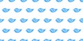 Lots of Simple Blue Flying Bird Shapes Pattern, Wide Scale Seamless Texture on White Background Royalty Free Stock Photo