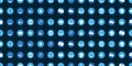 Lots of Simple Blue Retro Style Round Technology Icons Pattern on Dark Blue Background - Design Set, Seamless Texture for IT