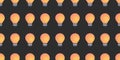 Lots of Simple Minimalist Glowing Light Bulbs