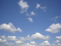 Lots of small white clouds on blue sky background