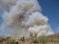 Lots of Smoke from a Small Wildfire Near Apache Junction, Arizona