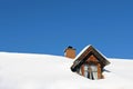 Lots of snow on a house roof Royalty Free Stock Photo