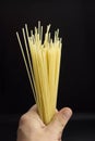 Lots of spaghetti on black background Royalty Free Stock Photo