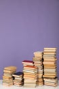 Lots of stacks of educational books to read as a background Royalty Free Stock Photo