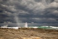 Stormy Sky at Spoon Bay Blowhole Wamberal NSW Central Coast Australia Royalty Free Stock Photo
