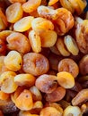 Lots of sweet dried dried apricot fruit for eating a background Royalty Free Stock Photo