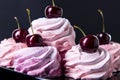 Lots of sweet pink cherry cakes upstairs. Pink cherry marshmallows. Red cherry