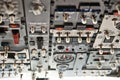 Lots of switches - modern jet airliner cockpit Royalty Free Stock Photo