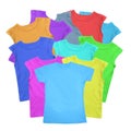 Lots of T-shirts colorful isolated on white Royalty Free Stock Photo
