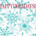 Lots of Teal Snowflakes Happy Holiday Card