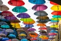 Lots of umbrellas of different colors Royalty Free Stock Photo