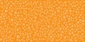 Lots of Various White Randomly Placed, and Sized Circles, Flowers Pattern - Modern Style Texture on Orange Background