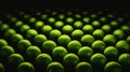 Lots of vibrant tennis balls, pattern of new tennis balls for background Royalty Free Stock Photo