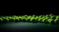 Lots of vibrant tennis balls, pattern of new tennis balls for background Royalty Free Stock Photo