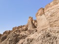 Lots wife - Eshet Lot is a  rock salt column on Mount Sodom - Sdom - on coast of Dead Sea in Israel. Reminiscent of shape of a Royalty Free Stock Photo