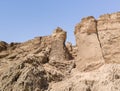 Lots wife - Eshet Lot is a  rock salt column on Mount Sodom - Sdom - on coast of Dead Sea in Israel. Reminiscent of shape of a Royalty Free Stock Photo