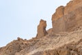 Lots  wife - Eshet Lot is a rock salt column on Mount Sodom - Sdom - on coast of Dead Sea in Israel. Reminiscent of shape of a Royalty Free Stock Photo