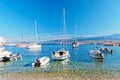 Lots of yatchs in the harbor of a small town Postira - Croatia, island Brac