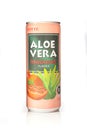 LOTTE aloe vera pomegranate flavour canned juice isolated on white background