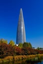 Lotte tower in autumn