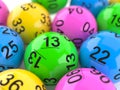 Lottery balls on close view