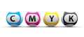 Lottery balls CMYK Royalty Free Stock Photo