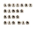 Lottery balls with place for text bingo keno big win set isolate Royalty Free Stock Photo