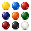 Lottery, billiard,pool balls collection. Snooker. White background. Vector illustration. Royalty Free Stock Photo