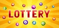 Lottery or bingo card with colored number balls. Royalty Free Stock Photo