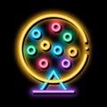 Lottery Drum neon glow icon illustration Royalty Free Stock Photo