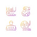 Lottery formats gradient linear vector icons set Royalty Free Stock Photo