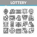 Lottery Gambling Game Collection Icons Set Vector Royalty Free Stock Photo