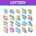 Lottery Gambling Game Isometric Icons Set Vector Royalty Free Stock Photo