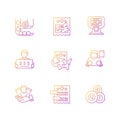 Lottery games types gradient linear vector icons set Royalty Free Stock Photo