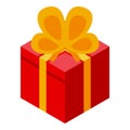 Lottery gift box icon, isometric style Royalty Free Stock Photo