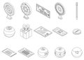 Lottery icons set vector outline