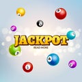 Lottery Jackpot bingo colorful background. Lotto vector gambling leisure ball. Jackpot winner