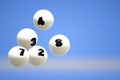 Lottery number balls 3D render illustration