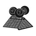 Lottery.Old age single icon in black style vector symbol stock illustration web.