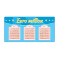 Lottery ticket for drawing money. Game with numbers, euro million.