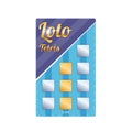 Lottery ticket for drawing money and prizes. Loto tetris game. Royalty Free Stock Photo